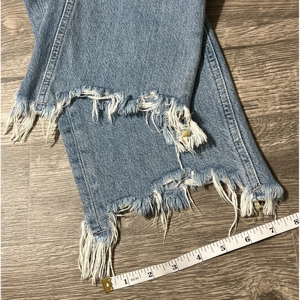 Free People We The Free Maggie Mid Rise Straight Raw Hem Jean SZ 26 (28x28)